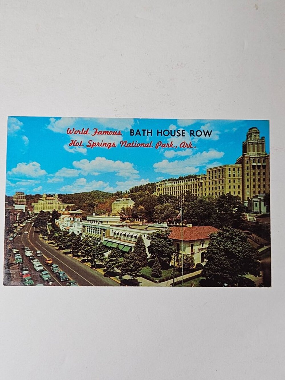 World Famous Bath House Row Hot Springs National Park Ark. Postcard